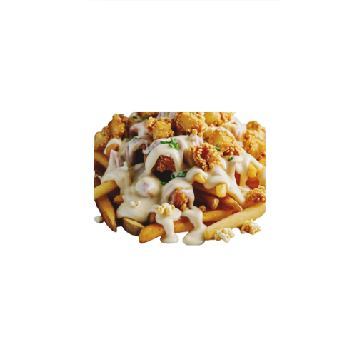 Loaded chicken popcorn with french fries